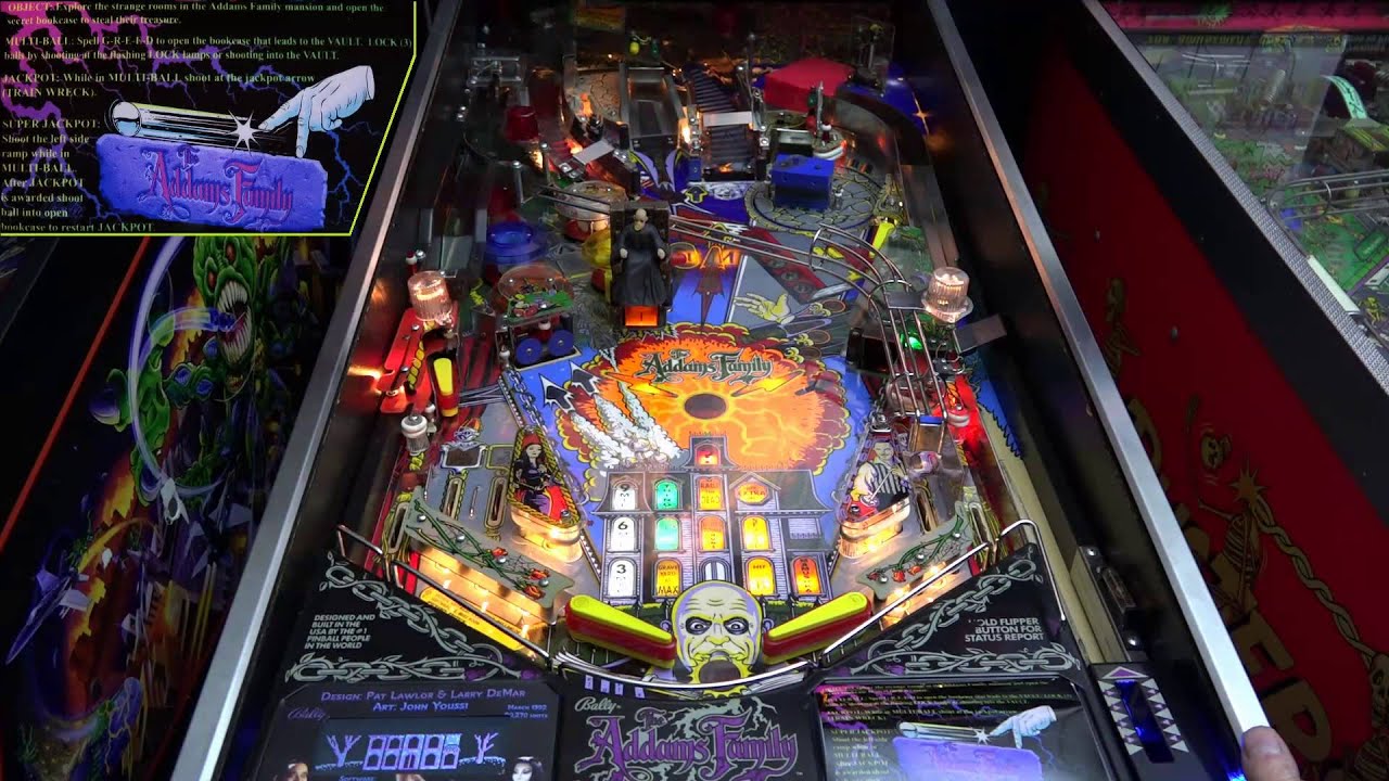 The Addams Family (Bally, 1992) Flipper Pinball mit Farbdisplay