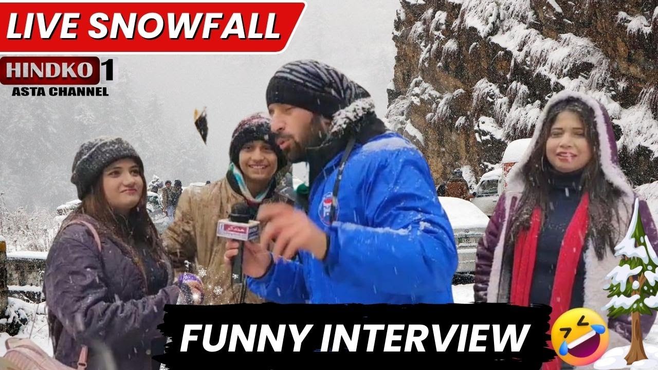 Snowfall in Abbottabad | Funny Interview with Karachi Tourist 😆😂 || Hindko 1TV