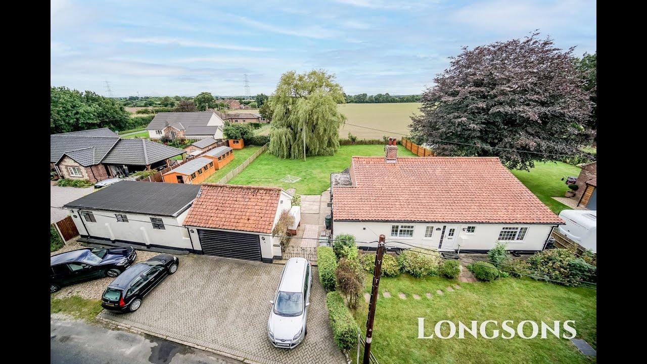 BUNGALOW TOUR UK Field views! 2 bedrooms For Sale, Ltd Dunham, Norfolk with Longsons Estate Agents.