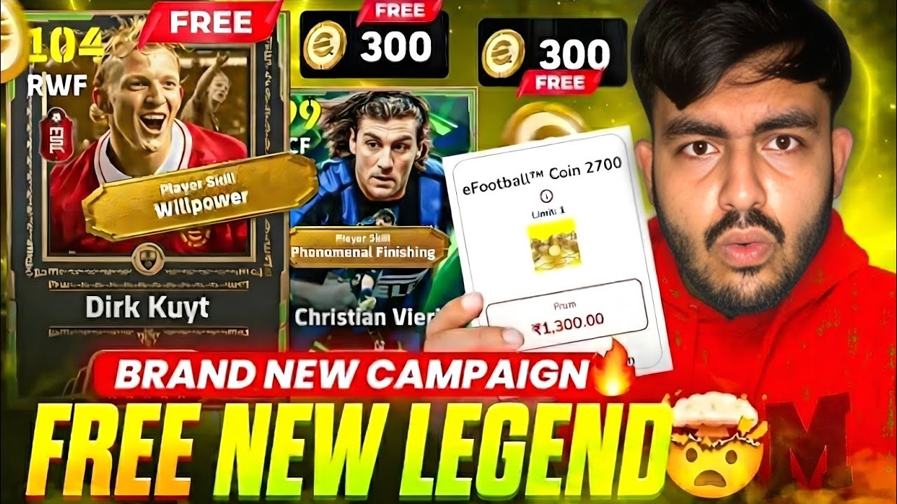 Christian Vieri 104 প্যাক ওপেনিং 🥶🔥 New Free Epic Dirk Kuyt Pack Opening 🤯🔥 Free eFootball Coin 😱🔥