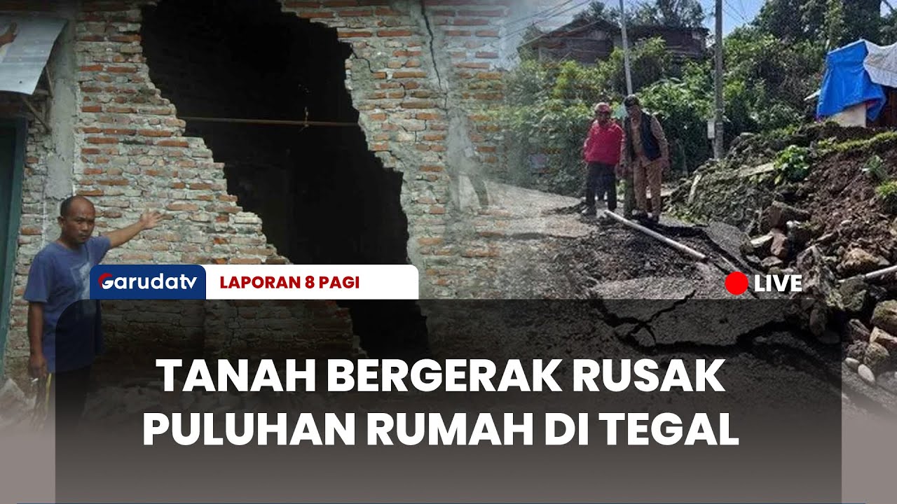TEGAL BERDUKA! Detik-detik Tanah Bergerak Desa Padasari, Puluhan Rumah Hancur Seketika!