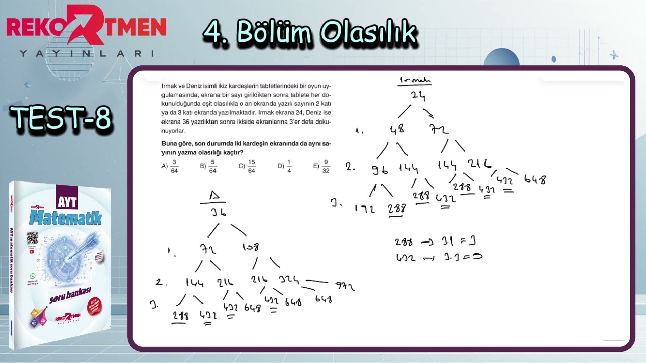 4. Bölüm Olasılık Test 8