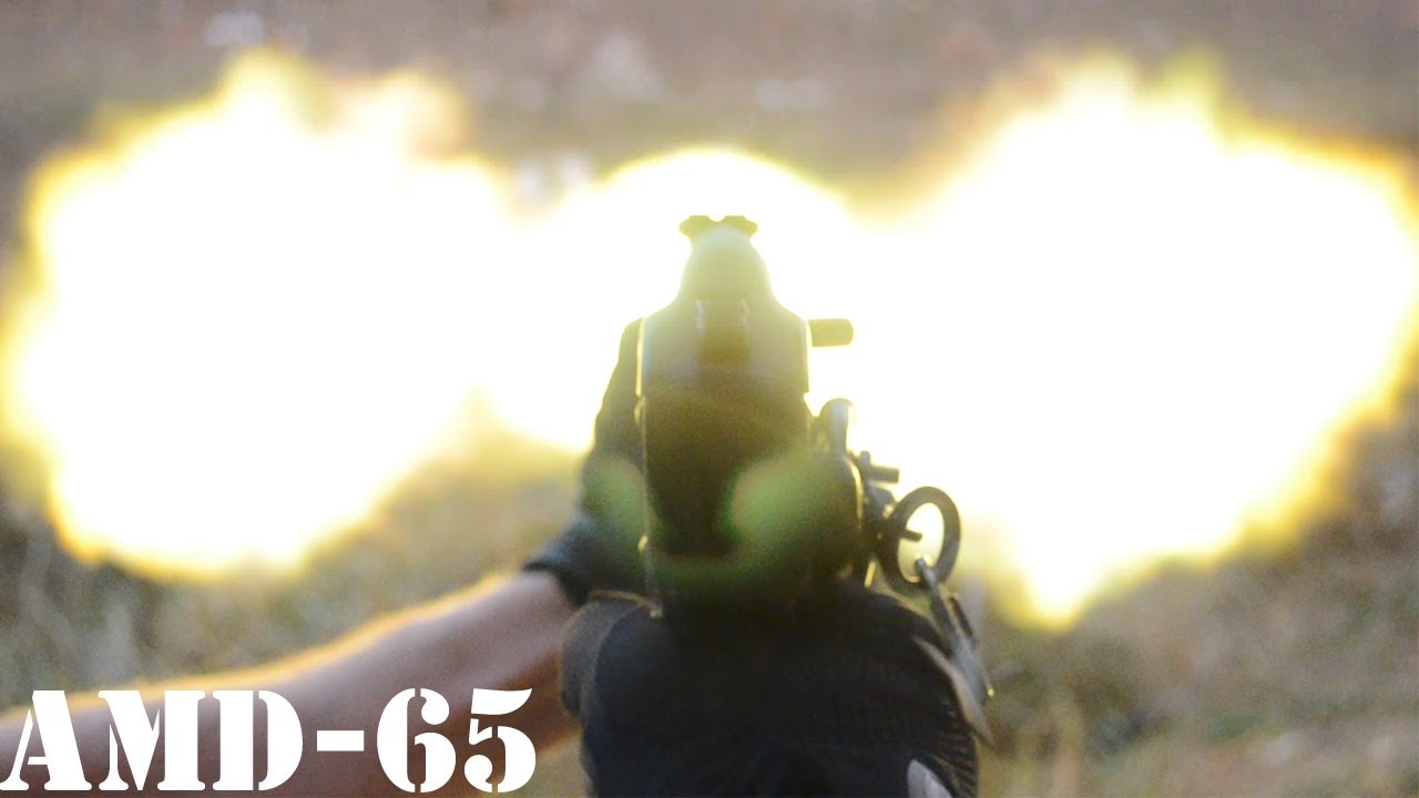 Hungarian AMD-65 AK47 POV FIREBALL NIGHT SHOOT