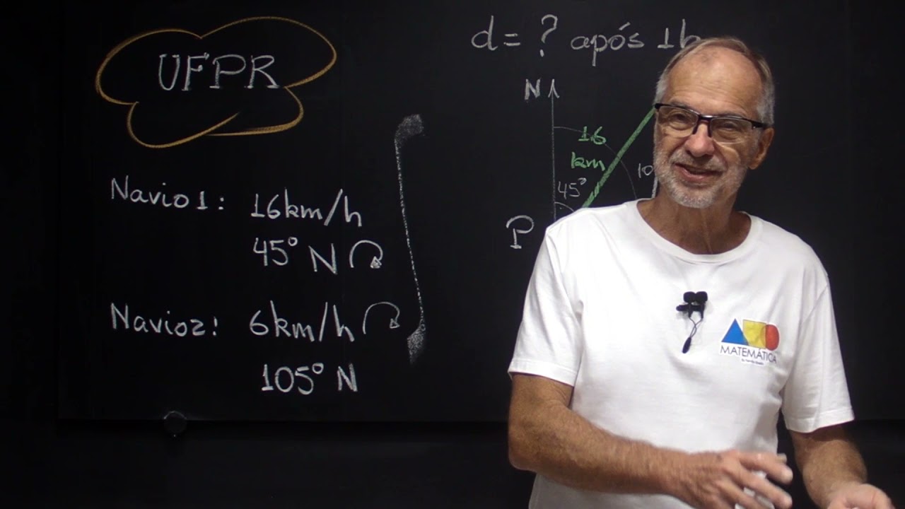 Dois navios deixam um porto ao mesmo tempo. O primeiro viaja a uma velocidade  (UFPR) | Prof. Fernão