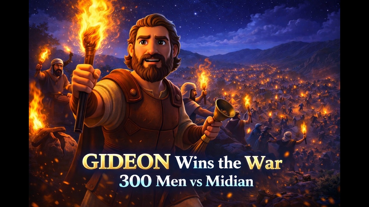 Gideon Wins the War | 300 Men vs Midian | Bible Stories for Kids