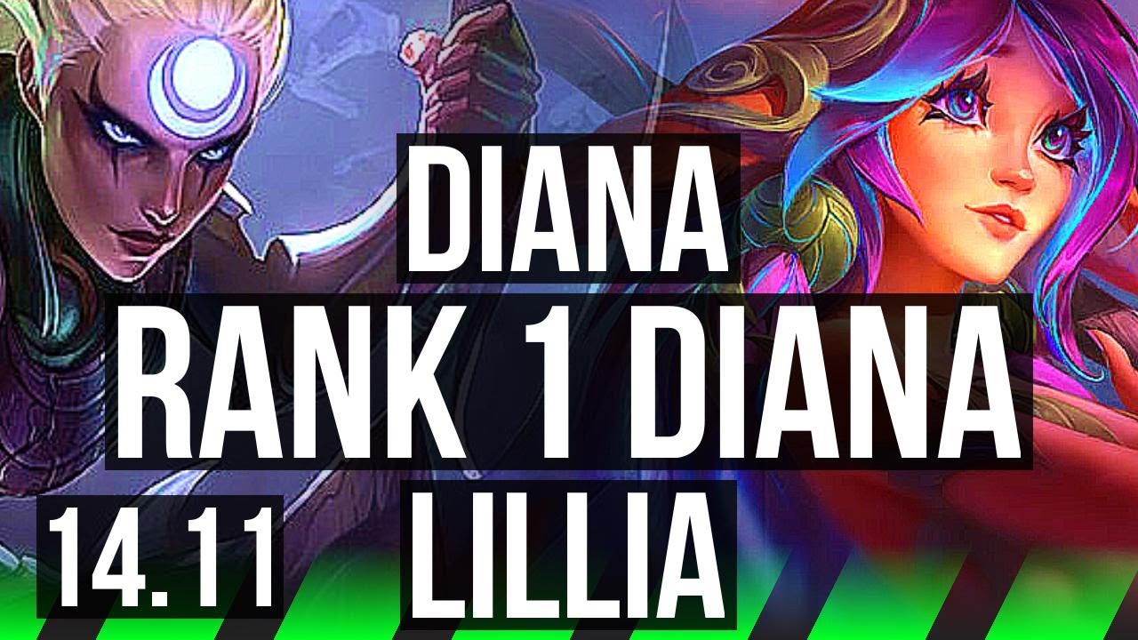 DIANA vs LILLIA (JGL) | Rank 1 Diana, 6/1/8, Rank 15 | EUW Challenger | 14.11