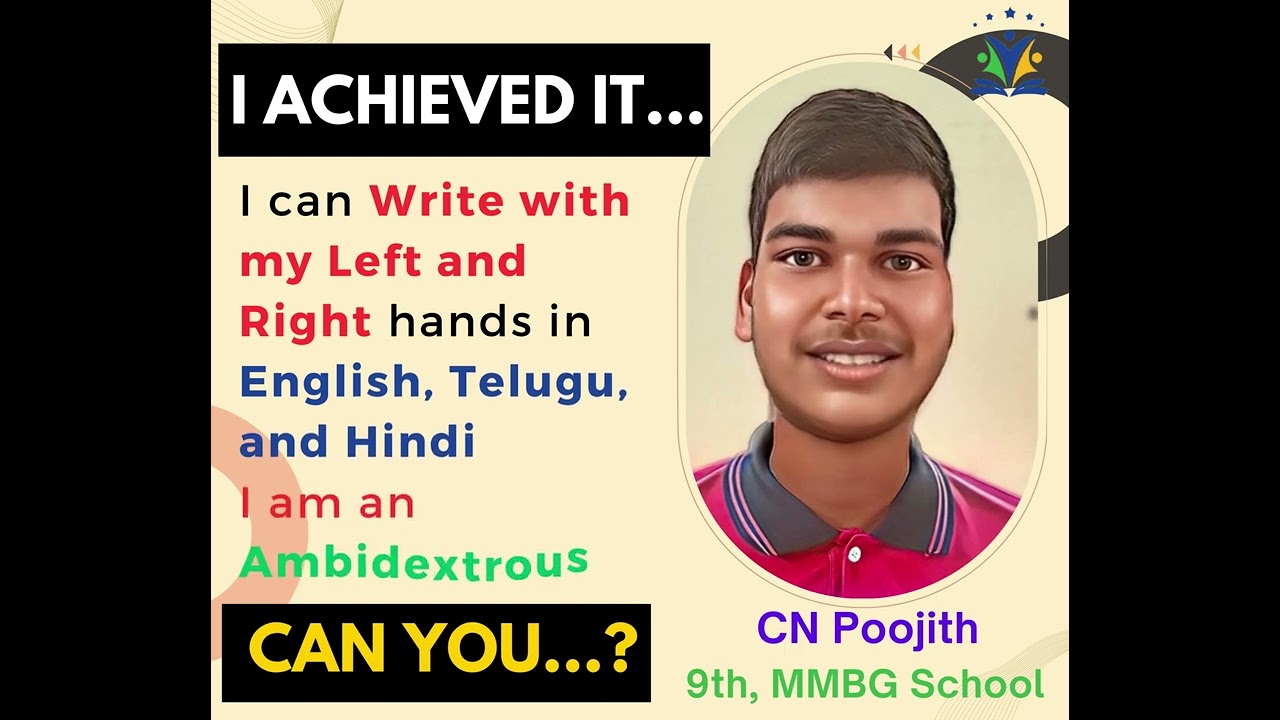 Meet Poojith, the Ambidextrous Student Who Can Write with Both Hands in Three Languages!