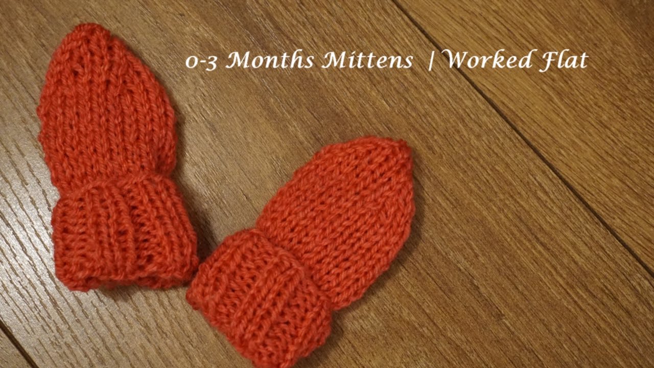 0-3 Months Mittens | Worked Flat