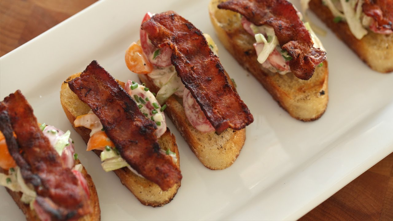BLT Crostini Recipe: Appetizer || KIN EATS