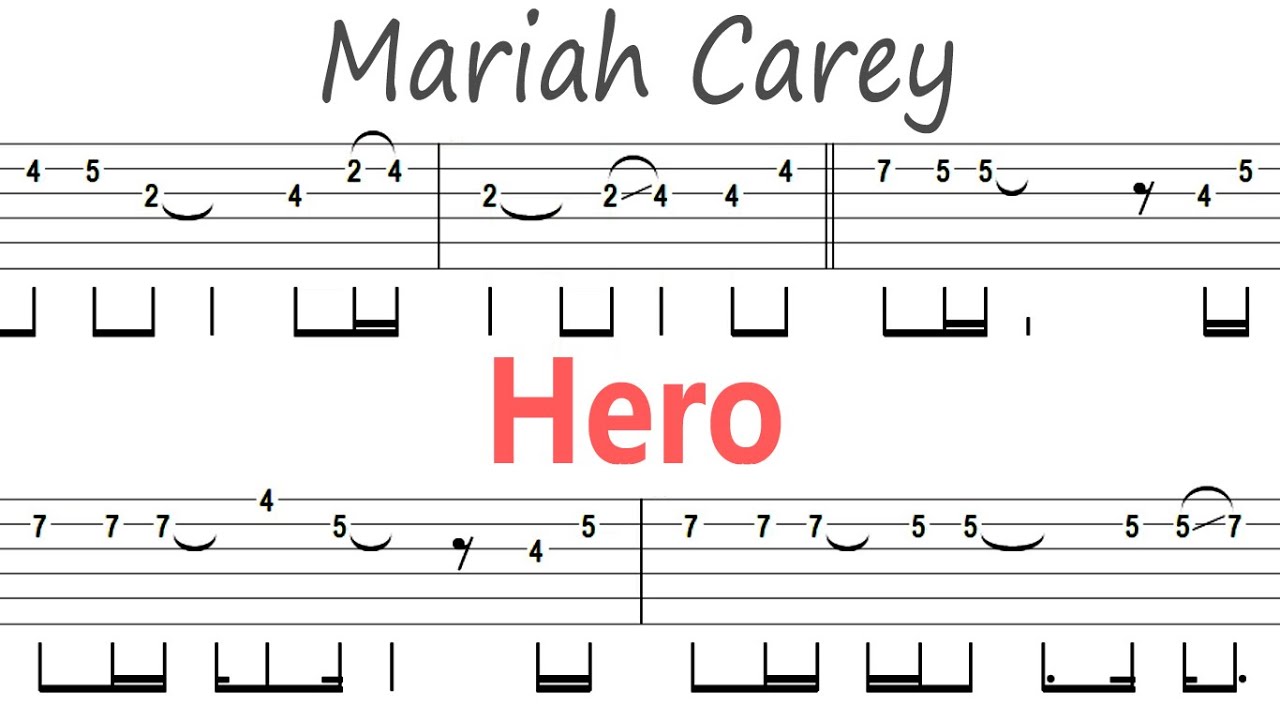 Mariah Carey - Hero / Guitar Solo Tab+BackingTrack