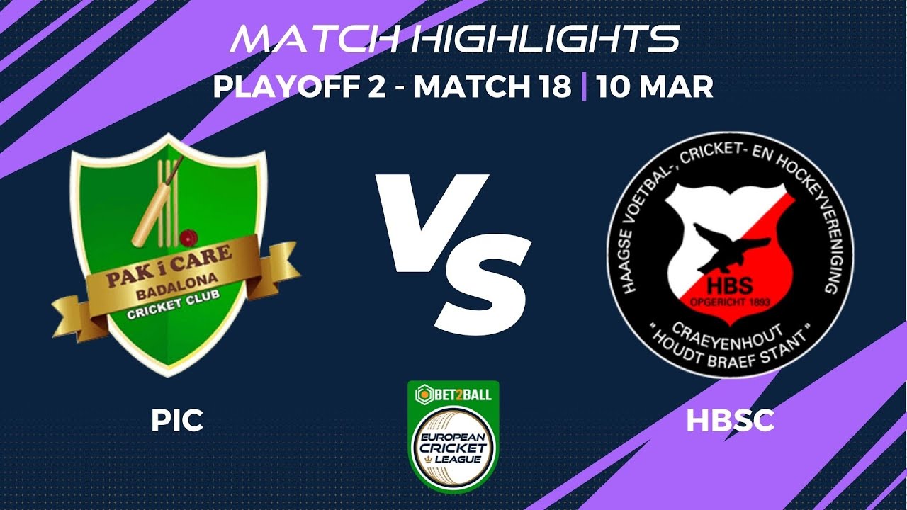 Playoff 2 - PIC vs HBSC | Highlights|Bet2Ball European Cricket League Day 4, Group E|ECL22|ECL22.114