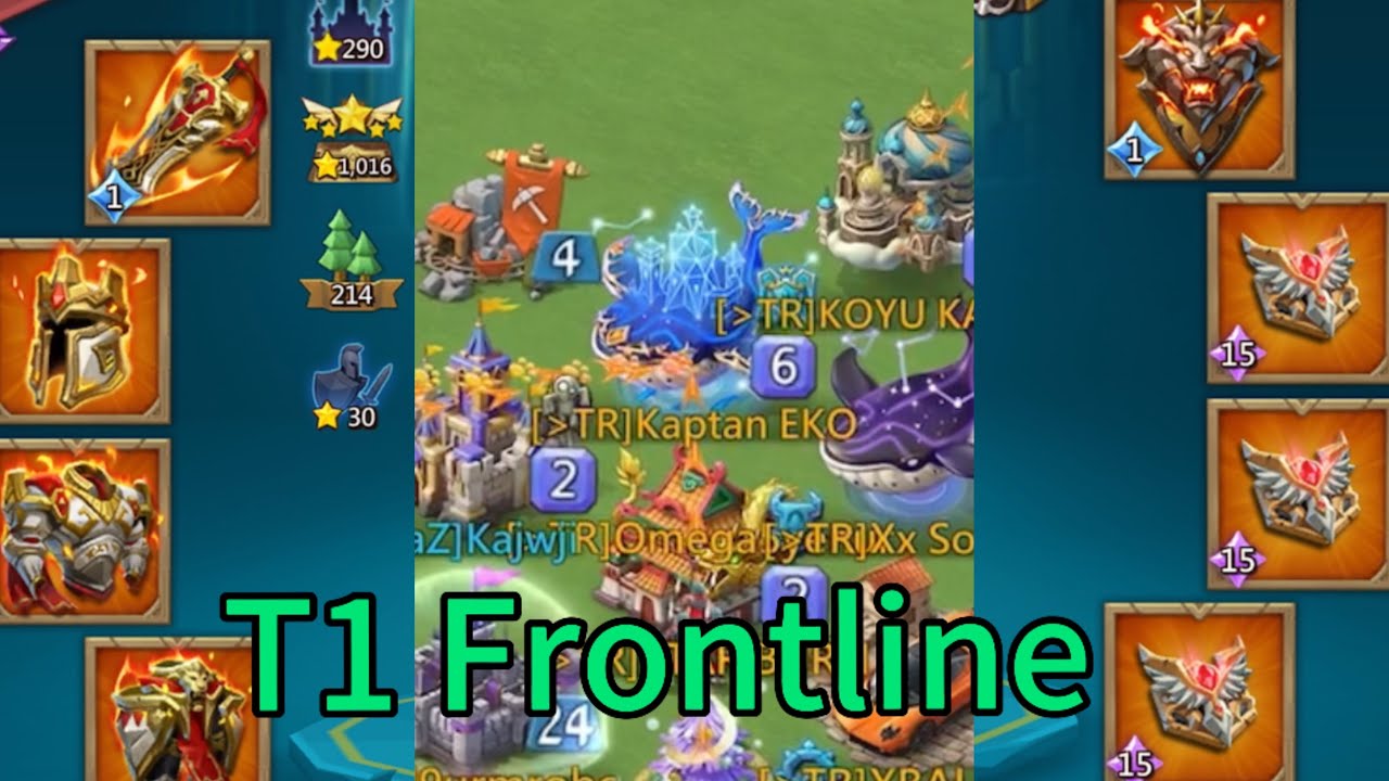 Lords Mobile T1 Frontline - Trap tường T1 vs 5 Emperor