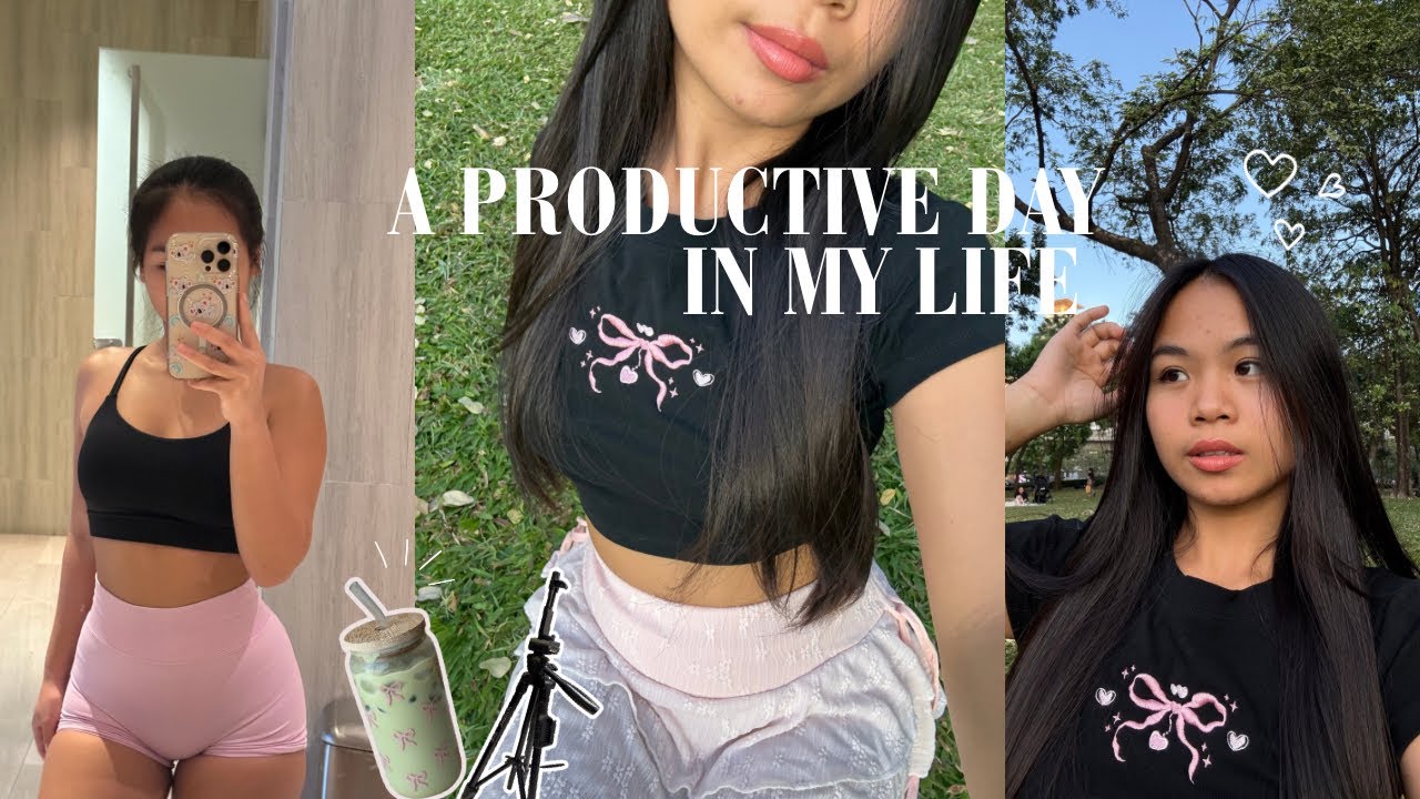 a productive day in my life | morning routine, workout, film contents, park