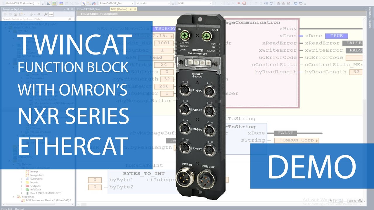 Quick Start Demo Video: OMRON’s NXR EtherCAT TwinCAT Function Block