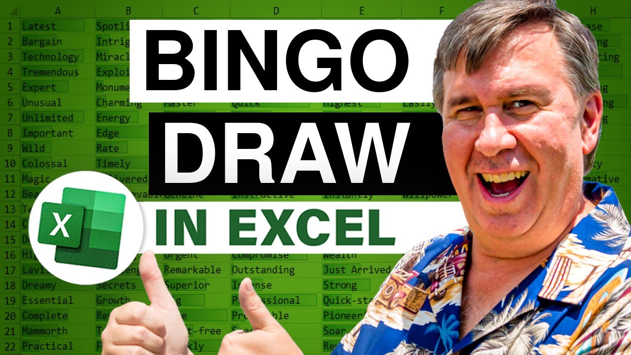 Excel  - Drawing Bingo Numbers in Excel - Episode 733