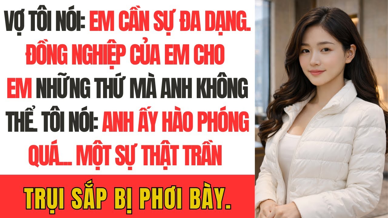 Vợ tôi nói: "Em cần sự đa dạng. Đồng nghiệp của em cho em những thứ mà anh không thể." Tôi nói: "Anh