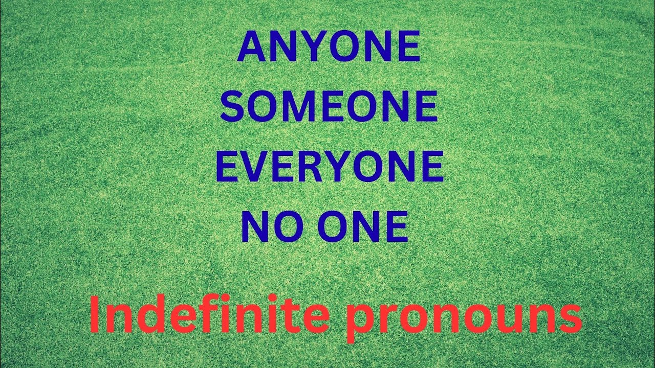 Anyone, someone, everyone and no one. Indefinite pronouns. Explanation in Tamil.