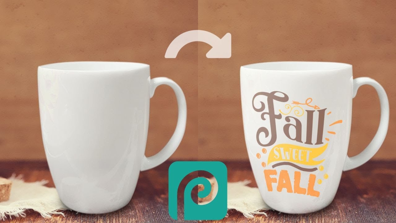 Create a mug mockup for POD in Photopea