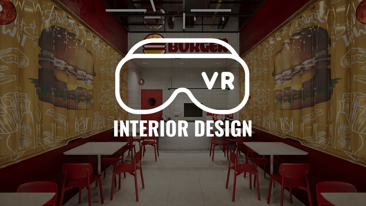4K VR Fast Food Walkthrough |3D Interior Design — جولة  تصميم داخلي لمطعم وجبات سريعة