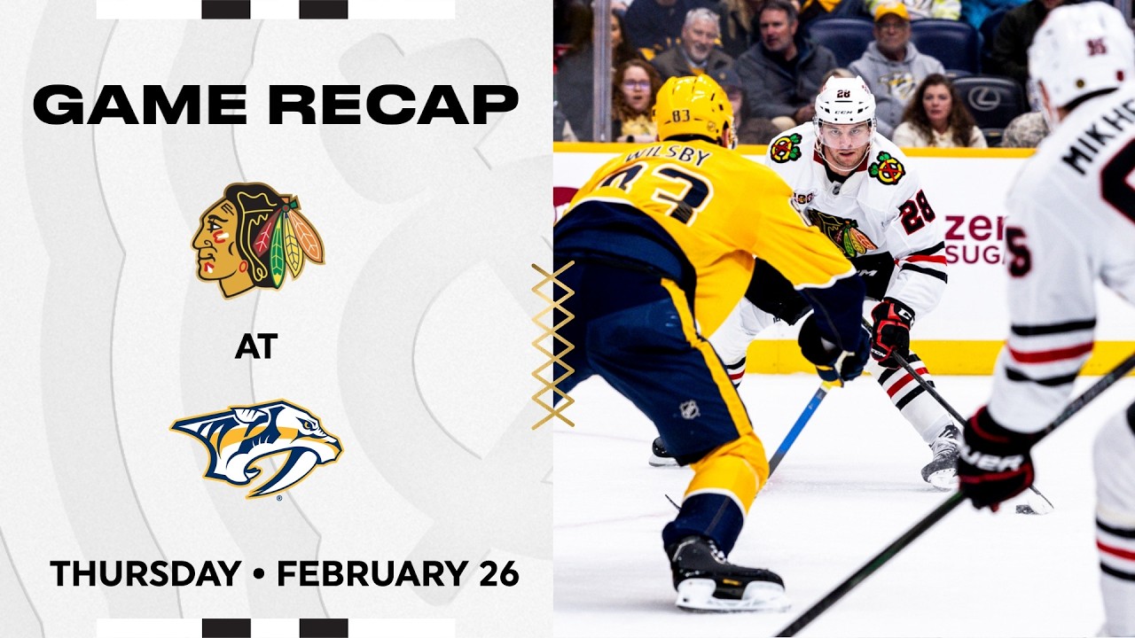 Blackhawks at Predators Game Highlights | 2.26.26