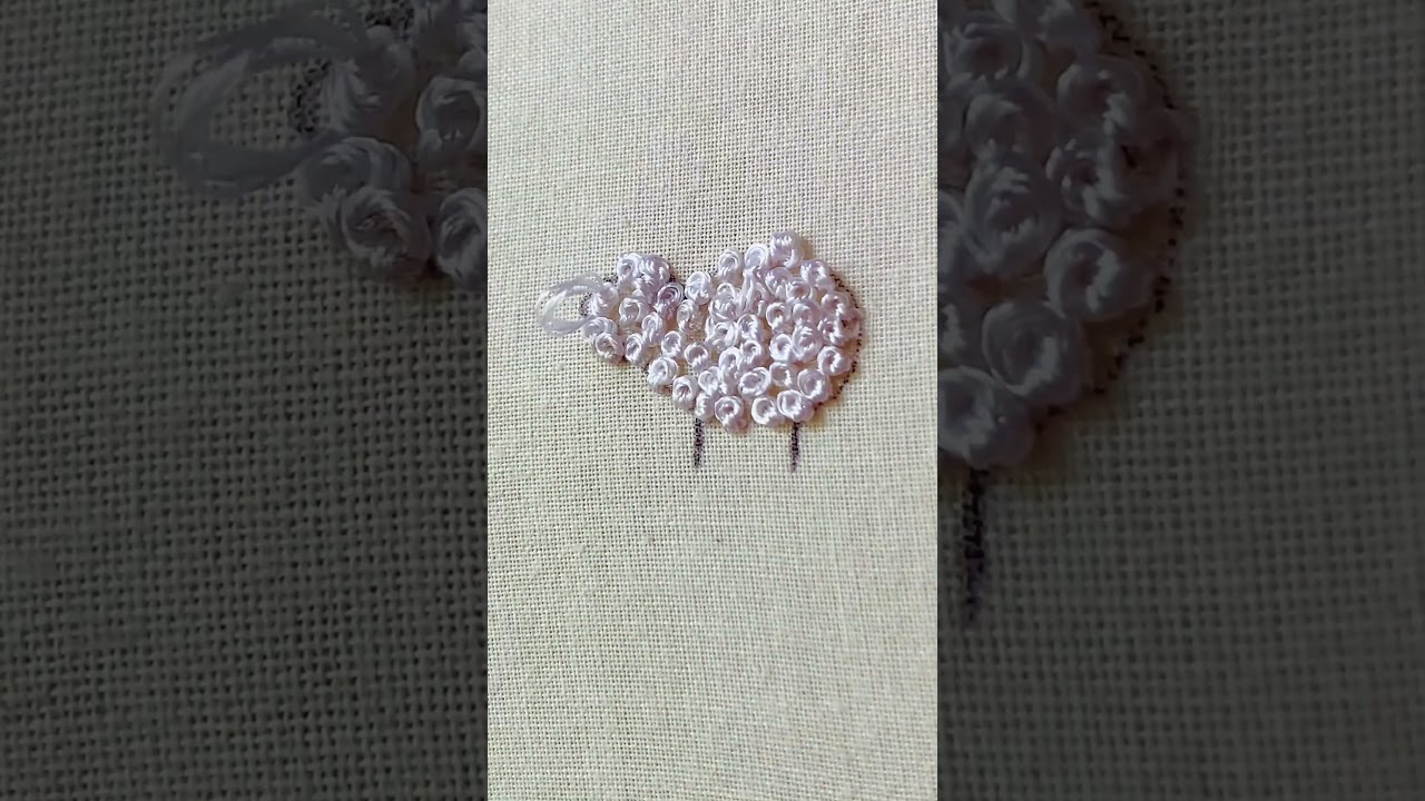 Easy sheep embroidery for beginners/kids dress embroidery