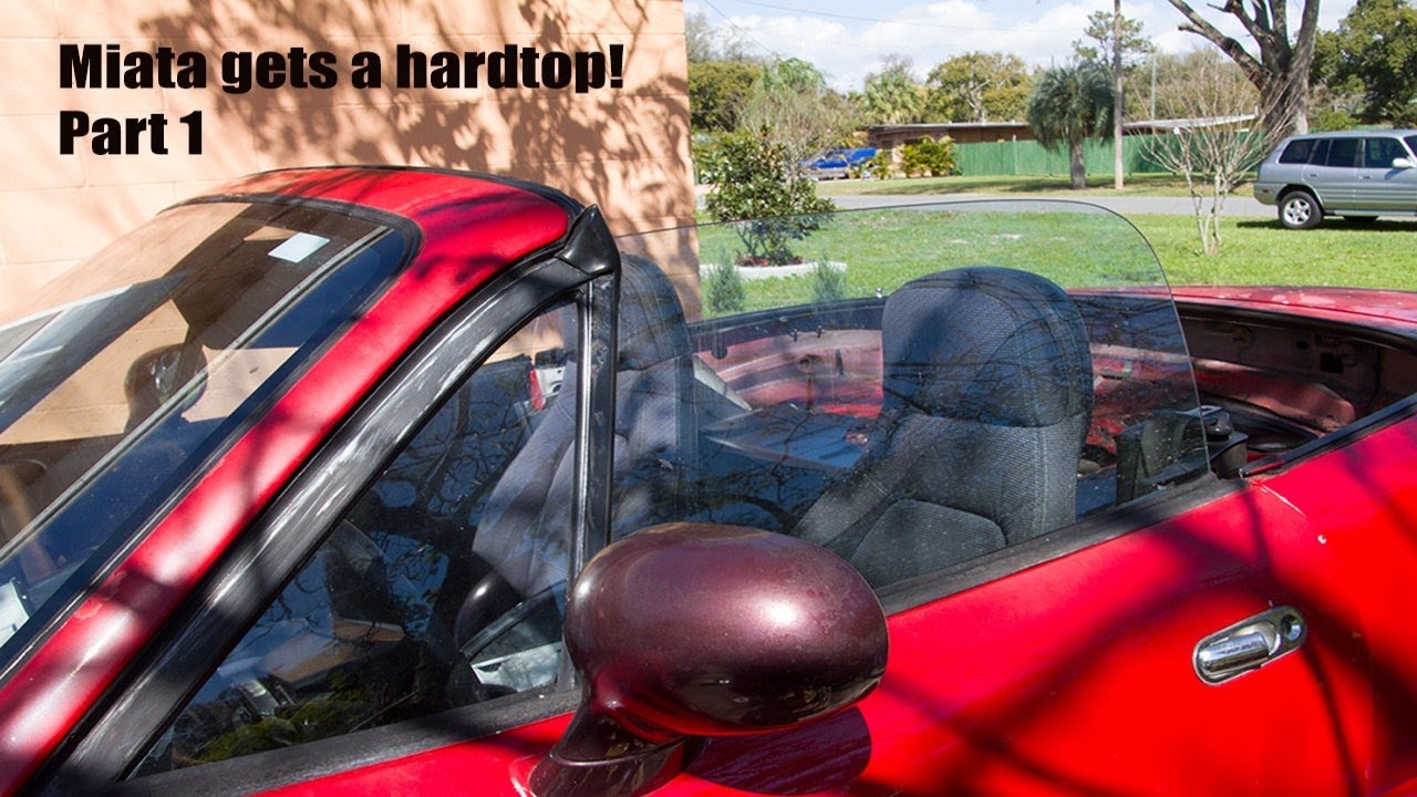 Installing TCM light weight hardtop on the PROJECT MIATA! [PART 1]