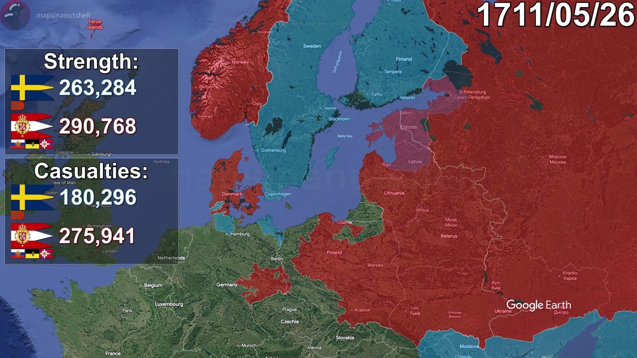 The Great Northern War using Google Earth