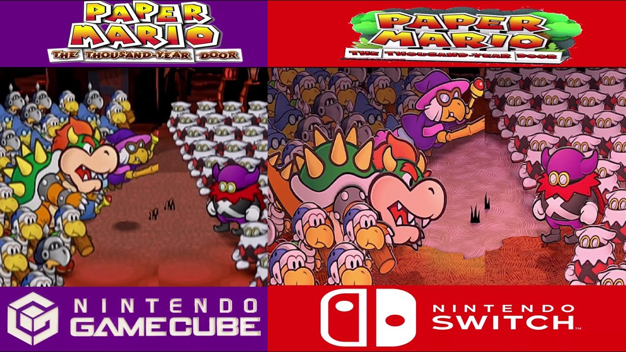 Paper Mario TTYD GC Vs Switch Comparison - Bowser vs Lord Crump