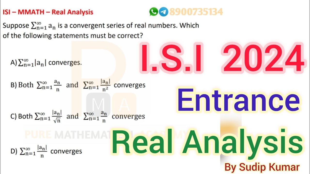 ISI 2024 MMath Entrance Exam Question | ISI 2024 Previous Year Question | Real Analysis Solution