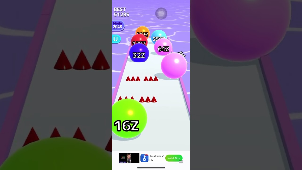 Ball run infinity mode 2 to 4096BJ
