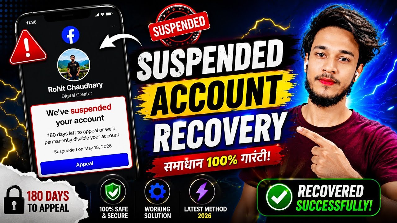 Facebook account suspended 180 days | Facebook 180 days suspended problem | Facebook