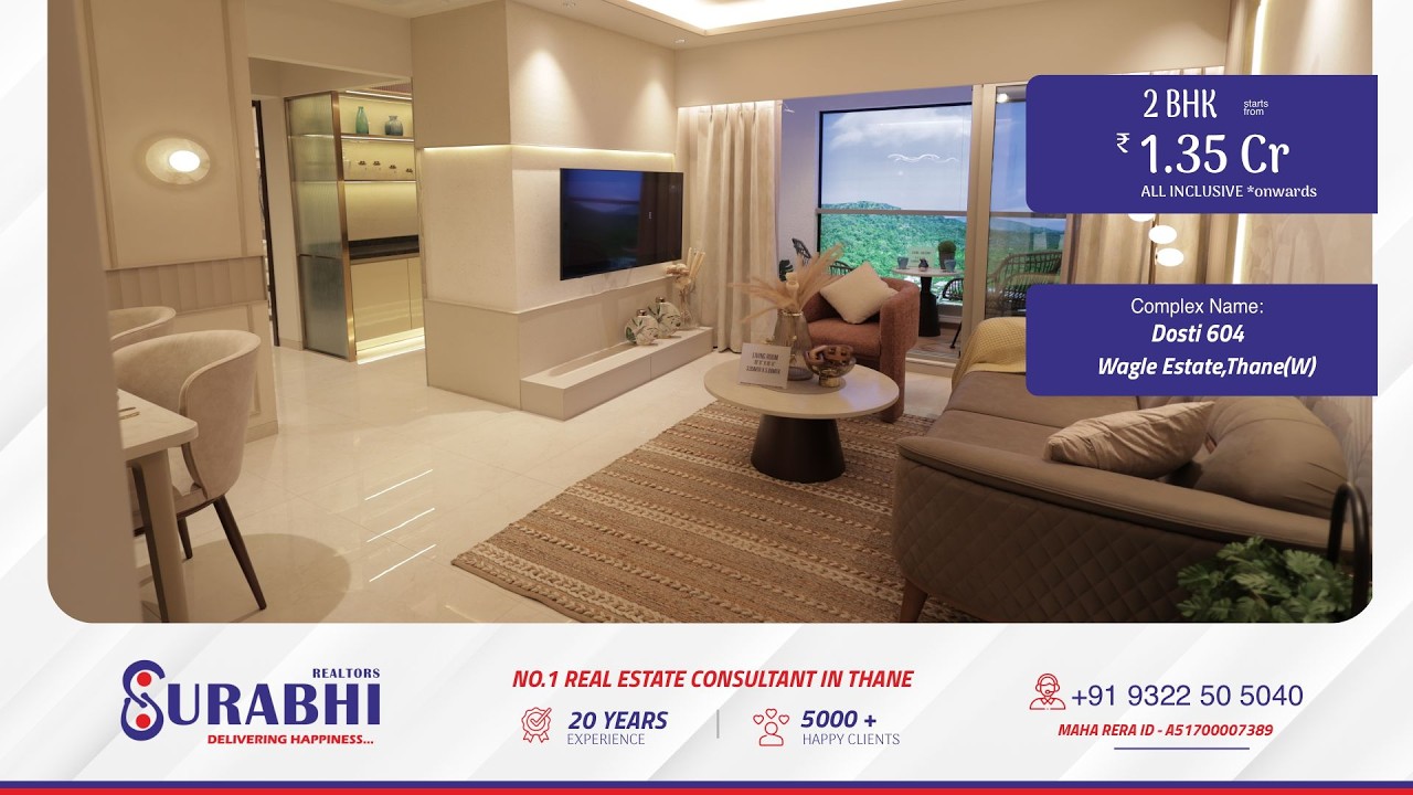 🏡✨ 2  BHK Flat in Dosti 604 , Wagle Estate | ₹ 1.35Cr | 710 Sq.ft | Ready To Move