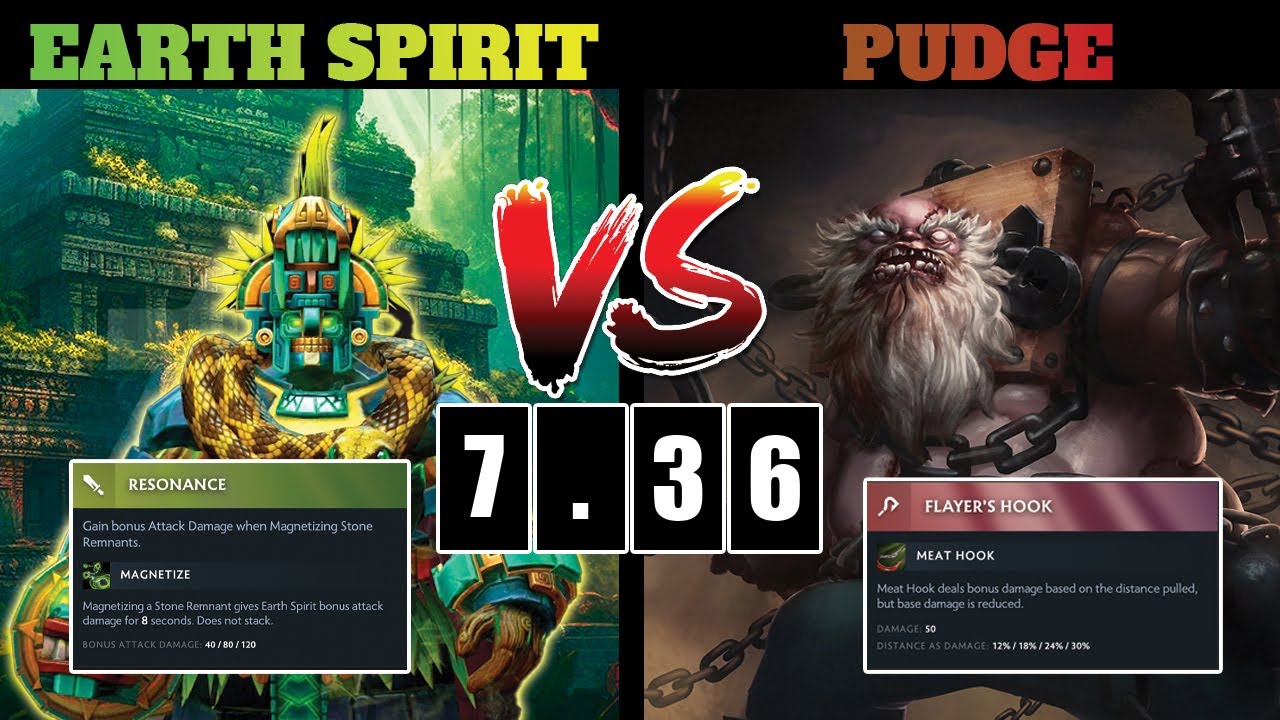 EARTH SPIRIT GOD VS PUDGE MID BATTLE!!!! (PATCH 7.36)