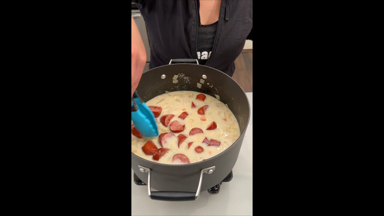 Delicious kielbasa, potato soup
