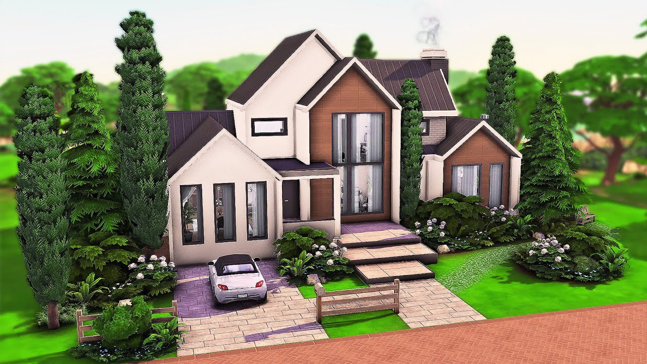 Modern Base Game Home | The Sims 4 Speed Build