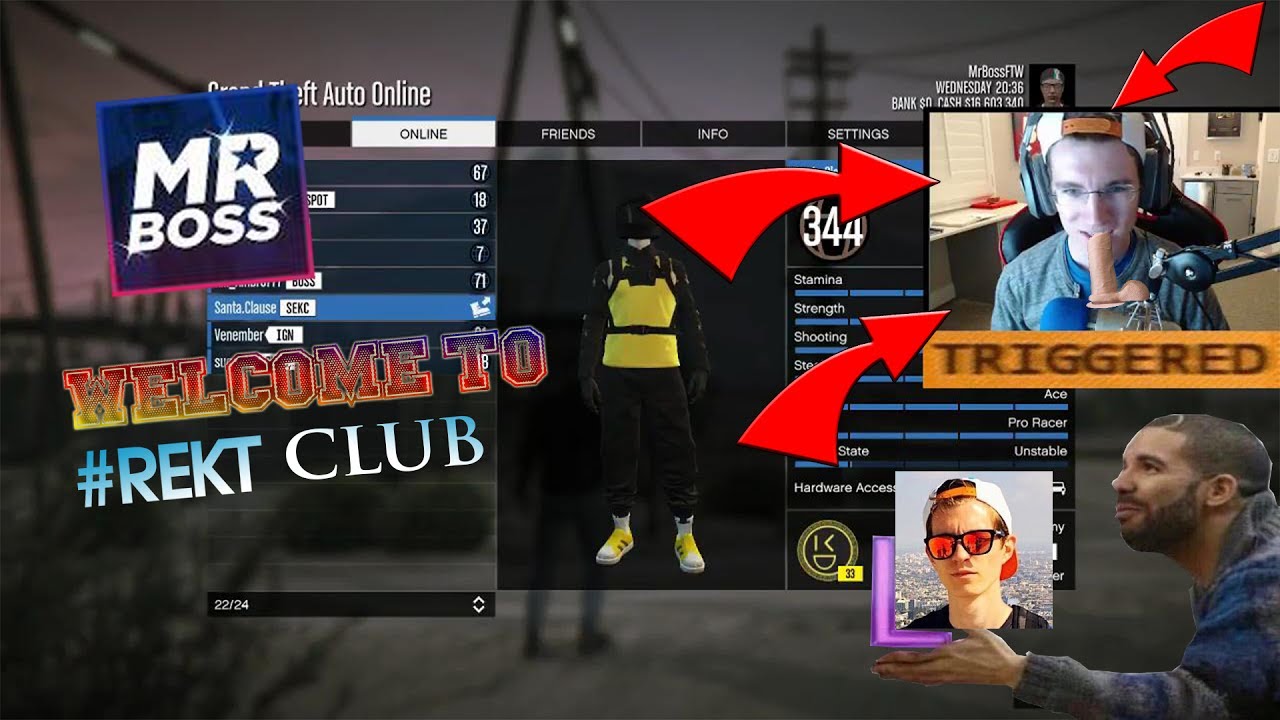 KILLING MRBOSSFTW &CREW ON STREAM (RAGE QUIT)