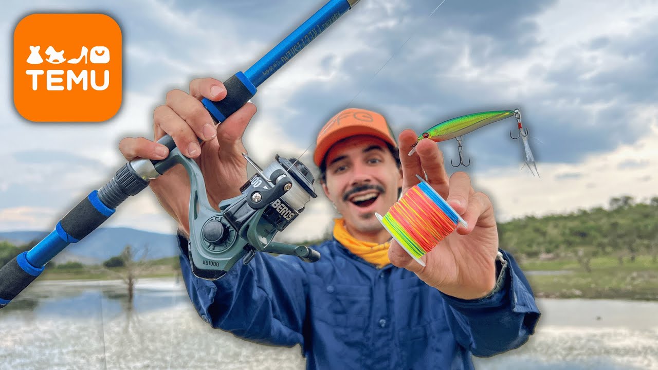Pescando con el equipo M&Aacute;S BARATO DEL MUNDO!! 100% TEMU // Se&ntilde;uelos de pesca