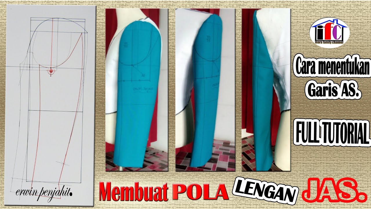 MEMBUAT  POLA  LENGAN JAS, Tutorial secara detail dan lengkap.