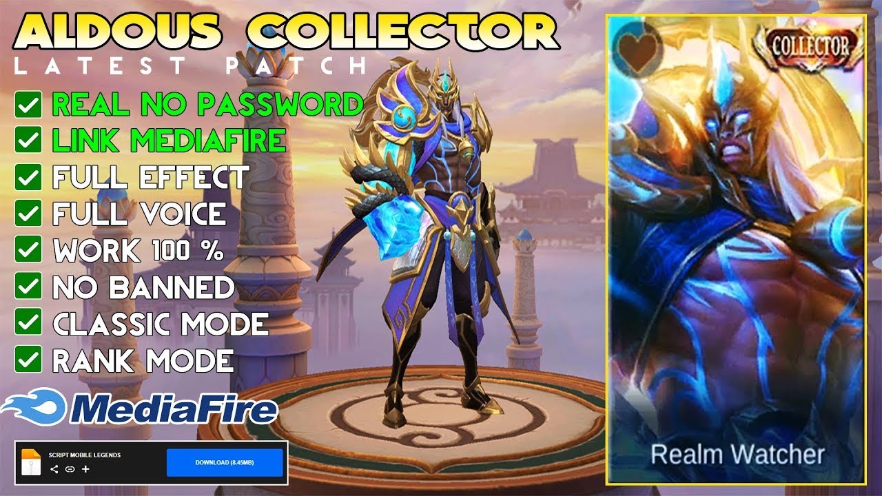 NEW Script Skin Aldous Collector Realm Watcher No Password | Full Effect & Sound | Latest Patch