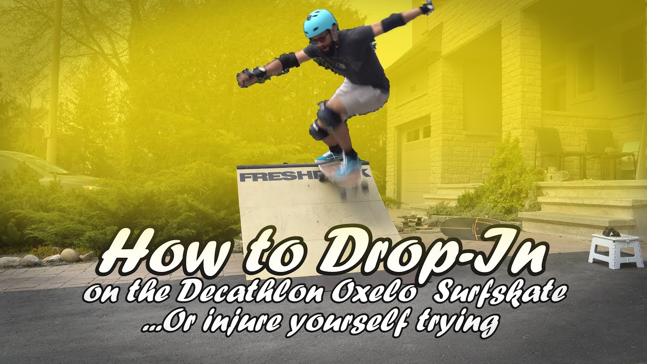 First Drop-In Attempt on the Decathlon Oxelo SurfSkate. Will I break myself again?