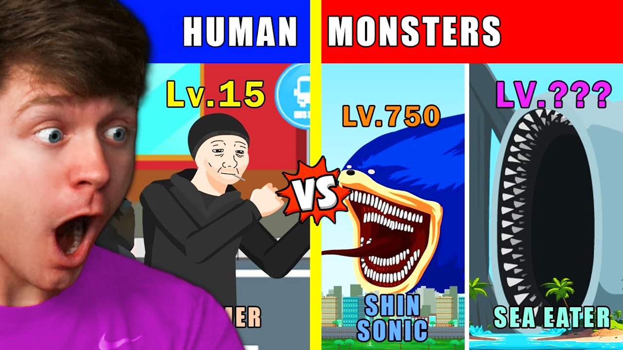 HUMAN vs MONSTERS the LEVEL CHALLENGE! (Reaction)