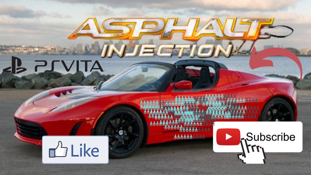 PS Vita Asphalt Injection Tesla Roadster Game play !!!