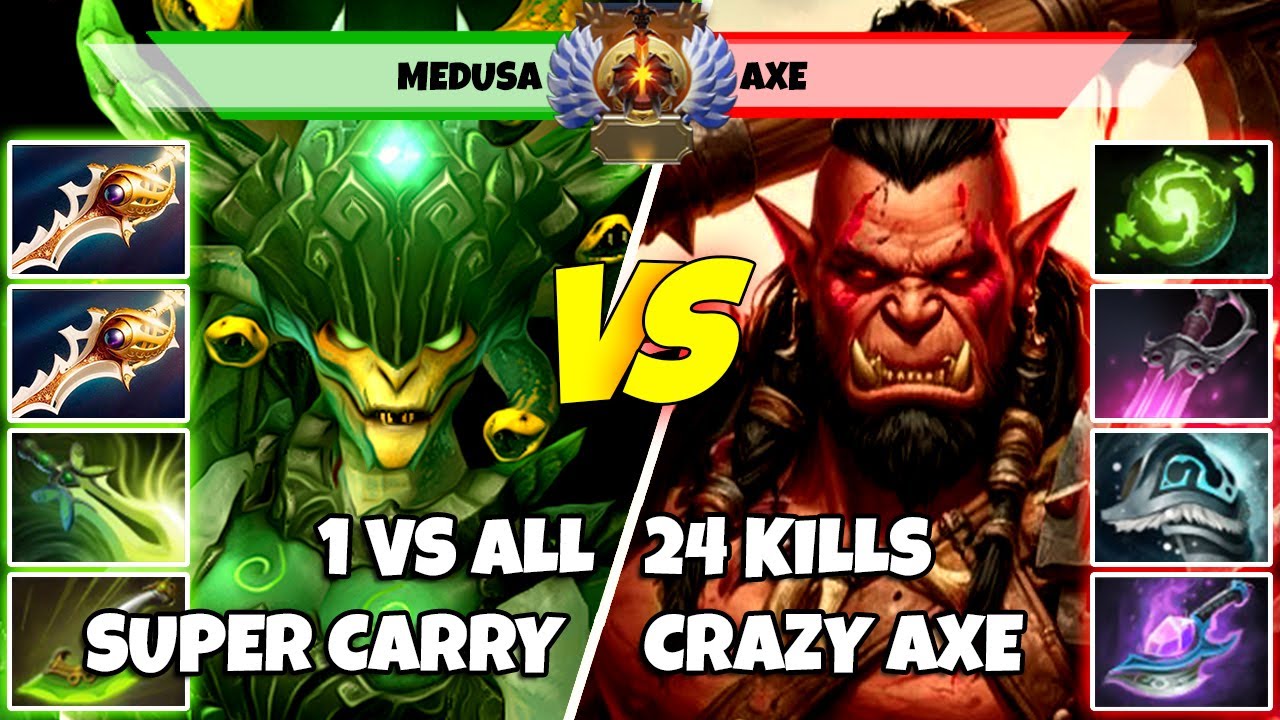 MEDUSA (Кэрри) против AXE (Офф) - Эпическая битва игроков Dota 2 за Божественный ранг - Z Dota 2