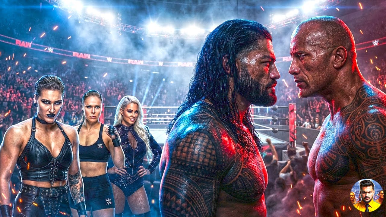 WWE Roman Reigns The Rock New Match With Rhea Ripley Ronda Rousey   Maryse in Full Match