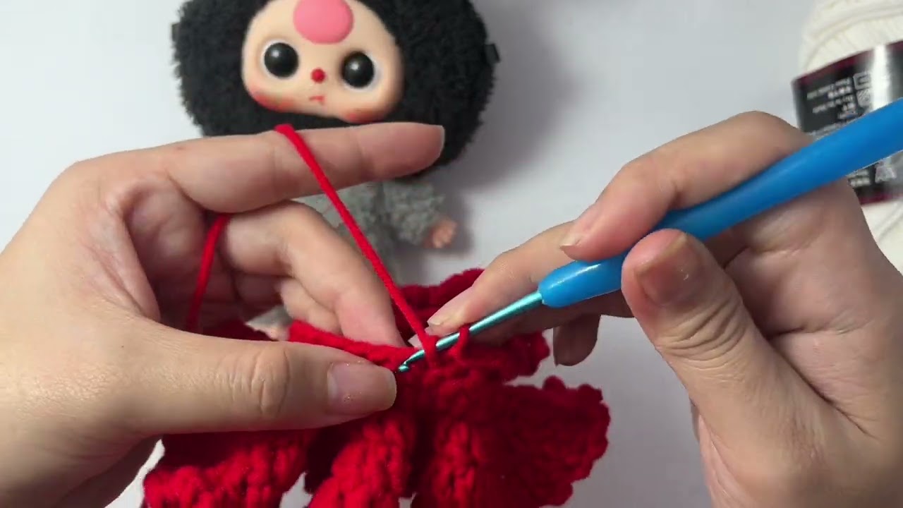 Hướng dẫn móc váy cho búp bê  baby three côn trùng, macaron_ Crochet dress for baby three doll
