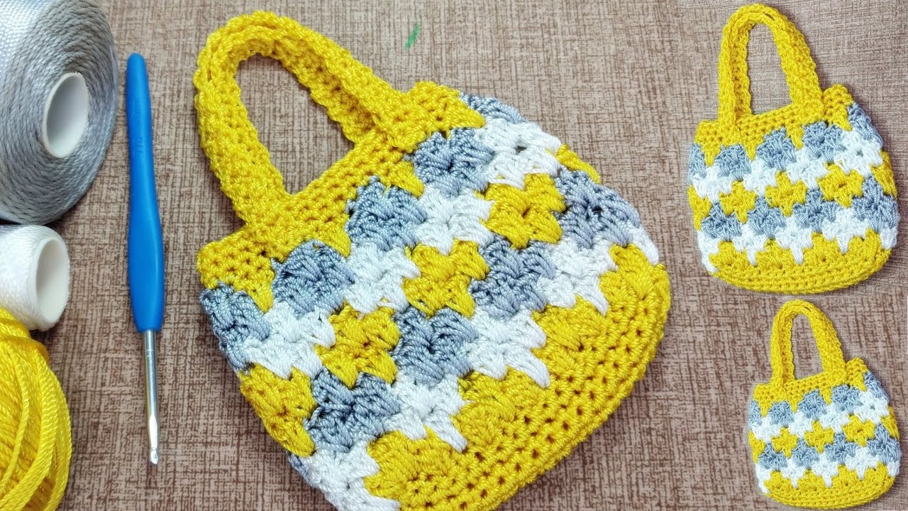 MONEDERO CON EL PUNTO MOSAICO TEJIDO EN CROCHET FÁCIL PARA REGALO O VENDERLOS