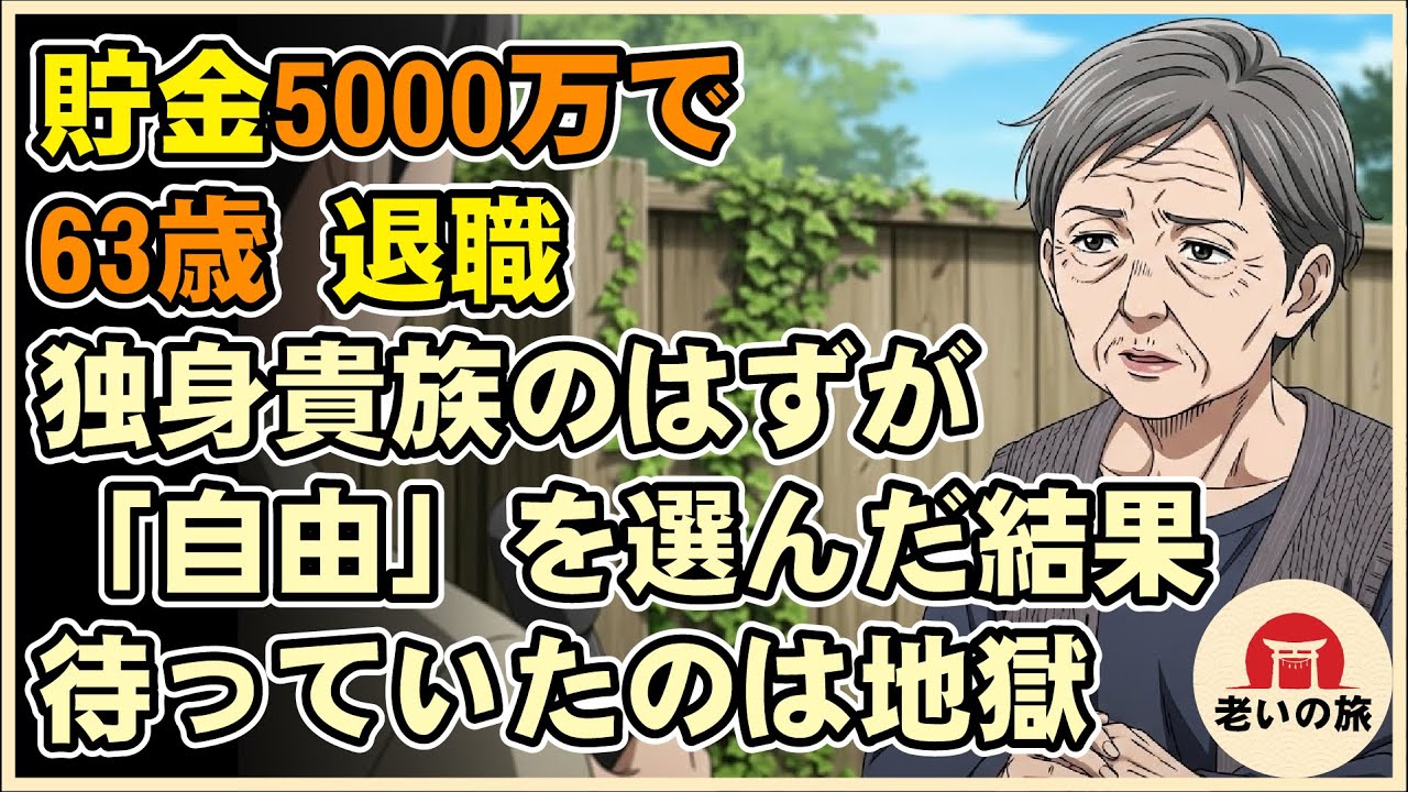 【漫画】貯金5000万で定年退職、独身貴族のはずが…「自由」を買った63歳元バリキャリ女性の悲惨な末路…【シニアライフ】【60代以上の方へ】