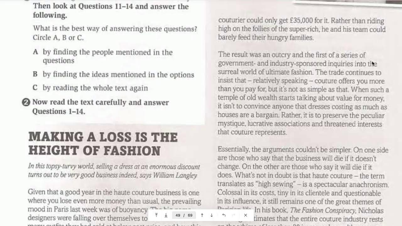 LIVE - IELTS bands 5-6.5 - Workbook - Unit 8 - Reading - Making a loss is the height of fashion