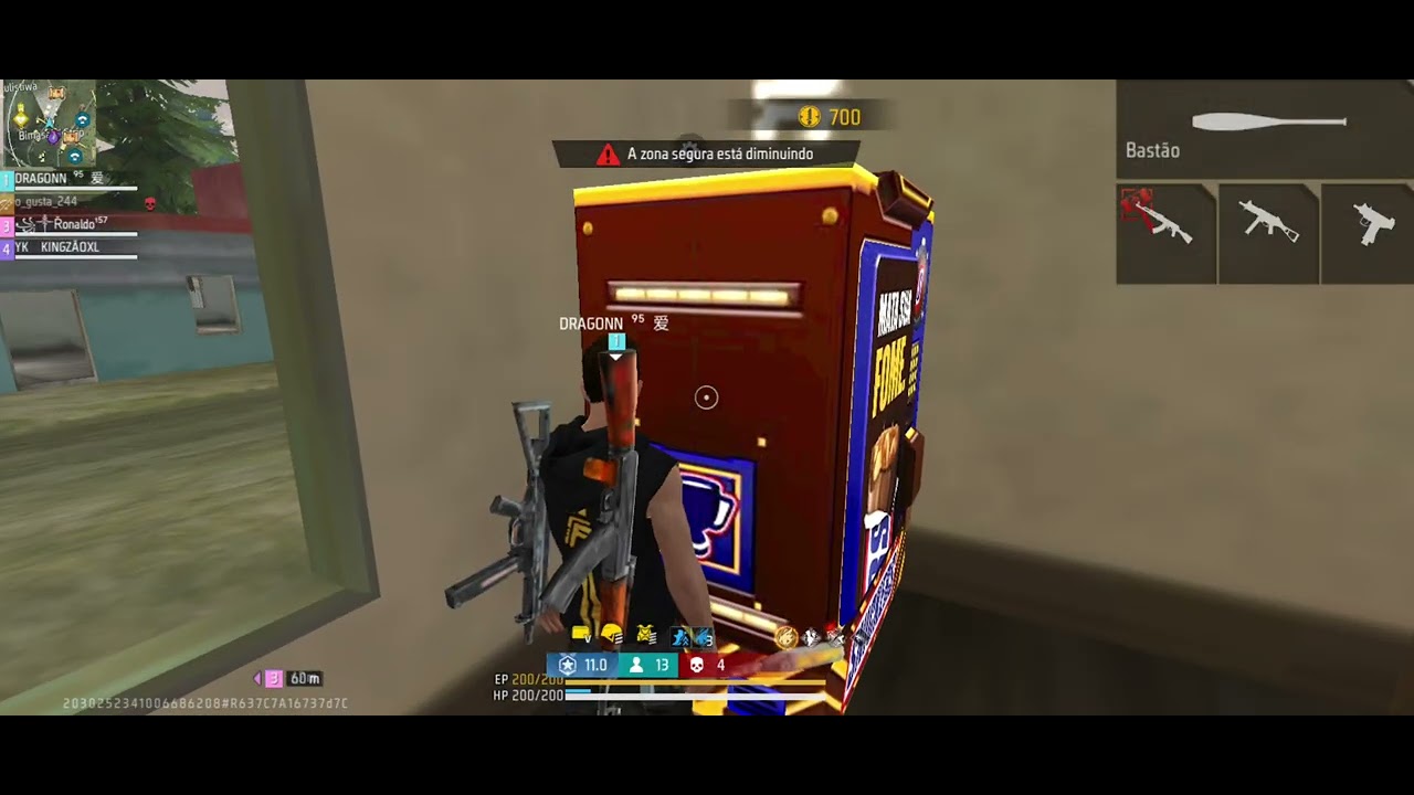 Primeira partida do dia já foi BOOYAH ( só peito ).