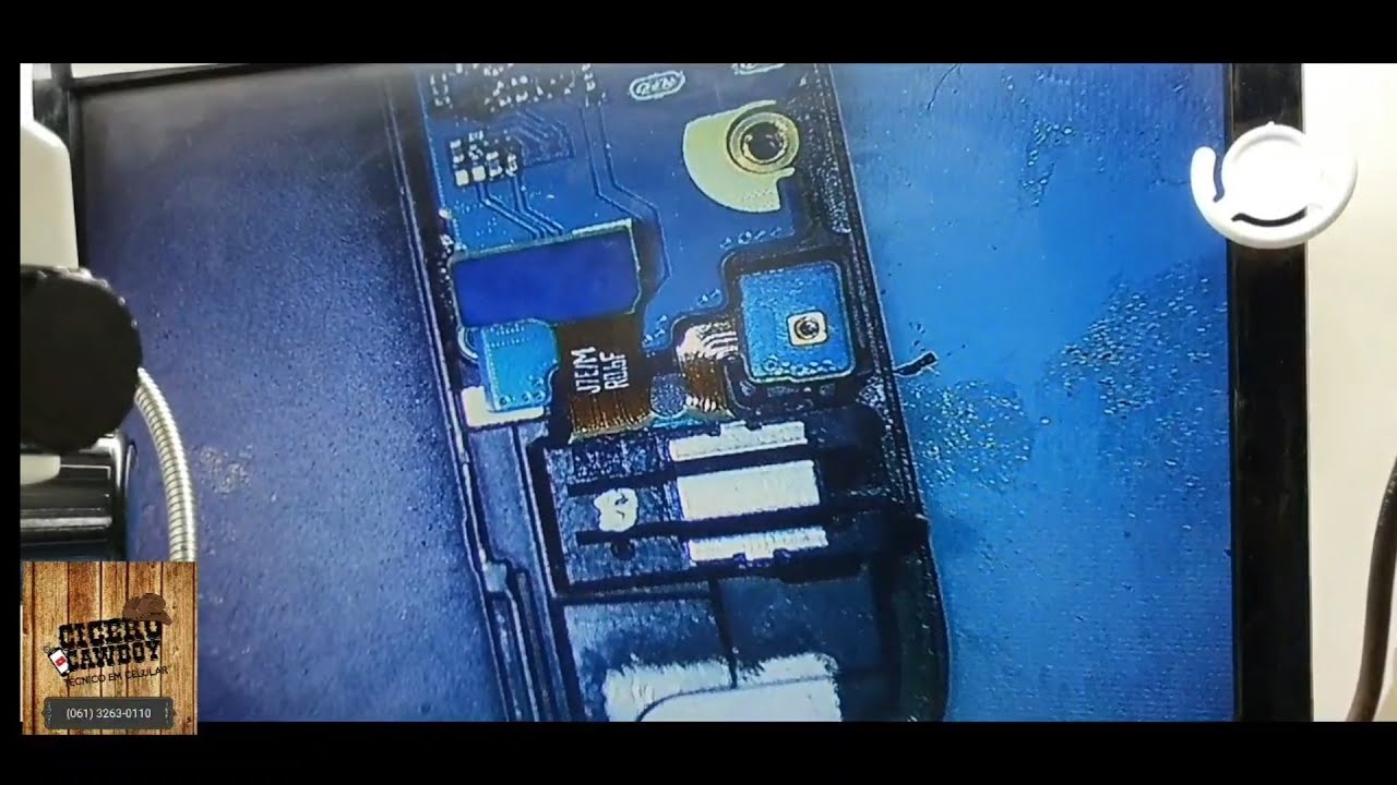 Troca de microfone em cabo flex, com ferro de solda.
